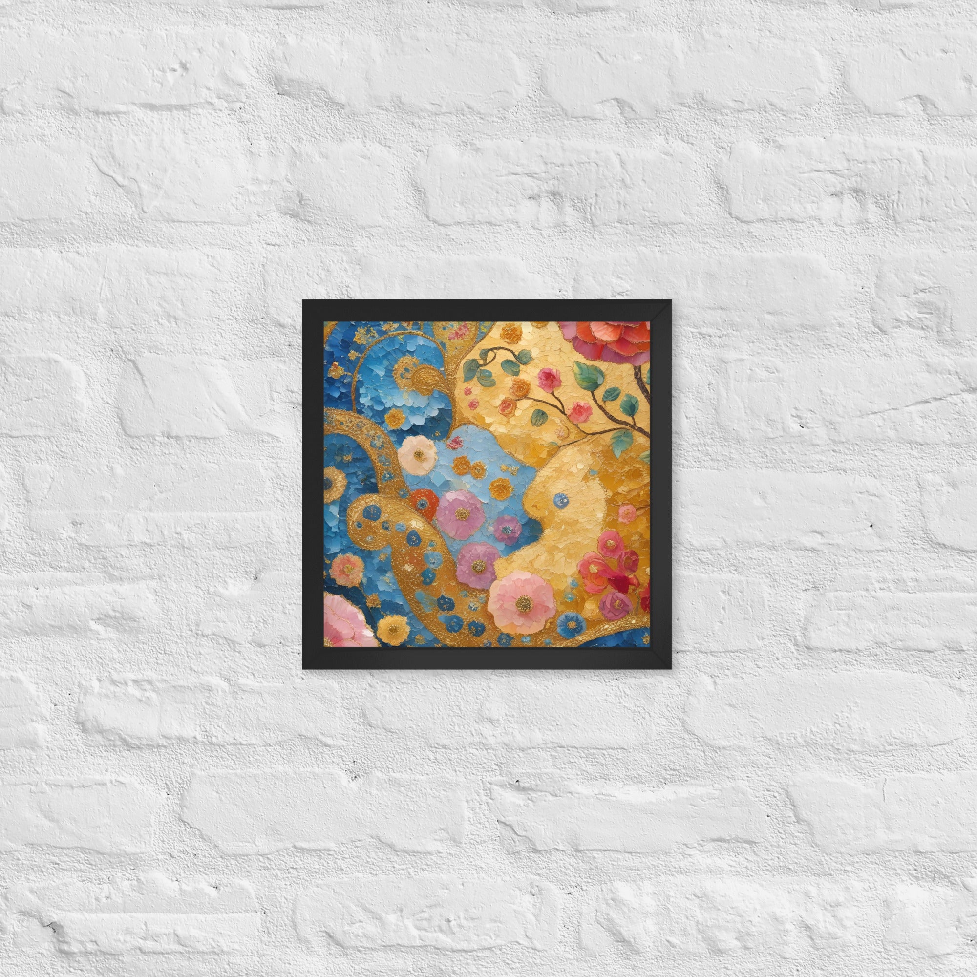 Klimt Inspired Abstract Golden Swirls Framed Poster - Captivating Klimt Inspired Abstract Art - Rosetta Creative Boutique